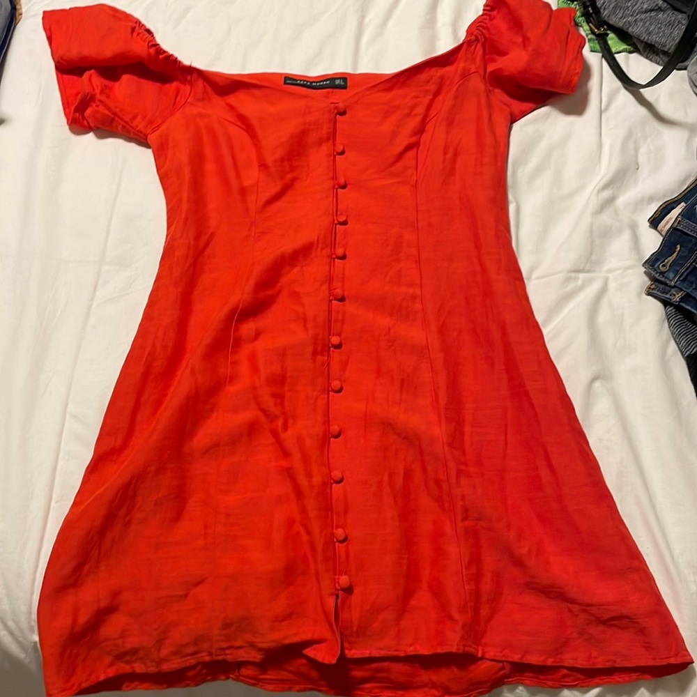 Orange mini dress
